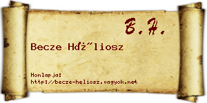 Becze Héliosz névjegykártya